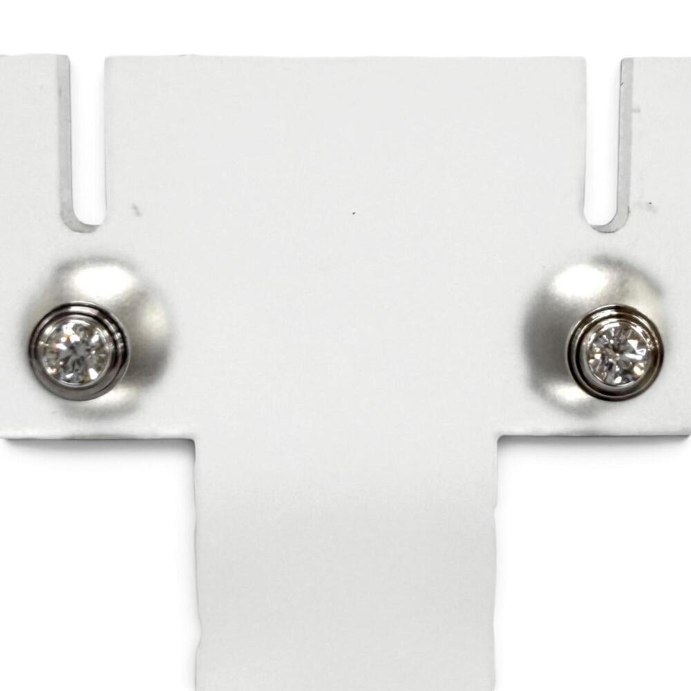 Cartier AU750 (WG) Damour XS Diamond Earrings, White Gold, Weight 1.09g, Wome...